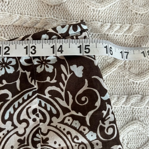 Ann Taylor Brown & White Patterned Elegant Lined Skirt women’s size 4 - Picture 13 of 14